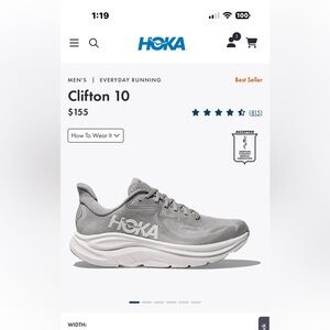 Hoka CLIFTON 10s sz 13 mens new in box $165 plus tax retail!!